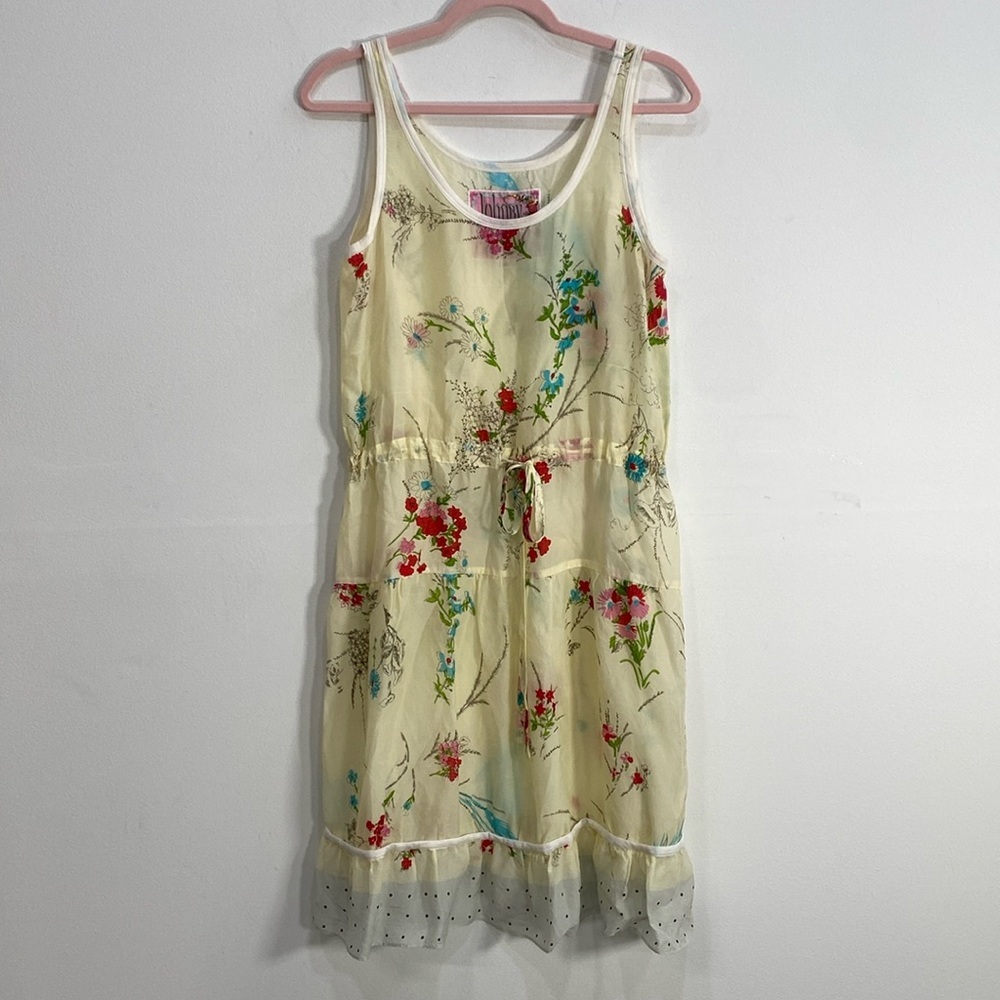 Johnny Was Y2K Mini Dress Small Semi Sheer